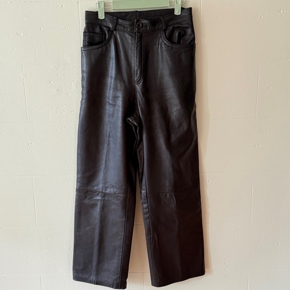 Vintage BOVINES Straight-Leg Leather Pants - Picture 1 of 11